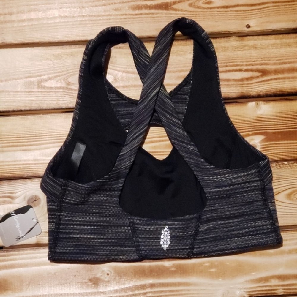 Free People Strut Racerback Black Sports Bra - Picture 3 of 3